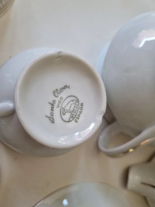 Vajilla Porcelana Santa Clara Dorada