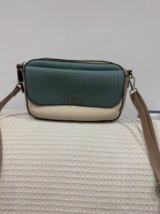 Bolso bandolera Perfois beige y verde