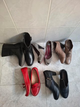 Lote 5 calzados Piel mujer Talla 37 por 20€