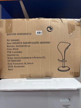 2 Sillas de Barra Rojas y Blancas
