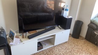 Sofá 3 plazas chaise longue + 2 poufs