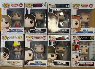 8 Funko Pops Stranger Things, Harry Potter, Queen