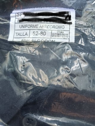 Traje Azul Especialista Talla 52-80