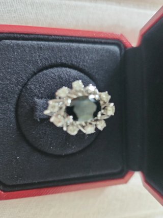 Sortija Cartier Zafiro y Diamantes Azul Plata