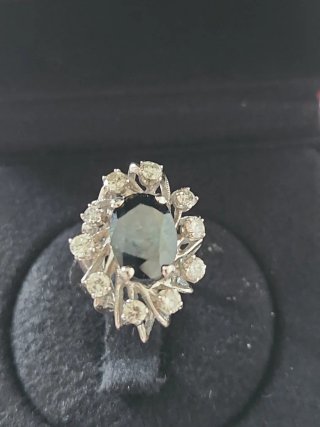 Sortija Cartier Zafiro y Diamantes Azul Plata