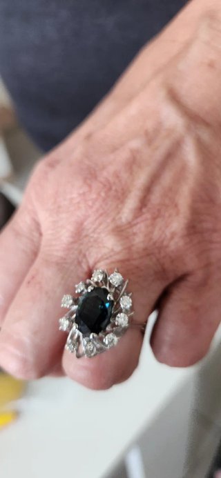 Sortija Cartier Zafiro y Diamantes Azul Plata