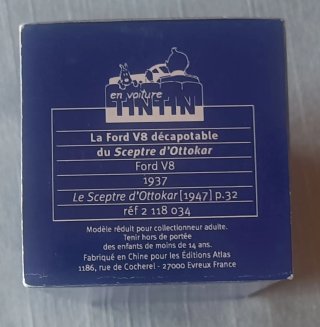 Tintín Coche 1/43 34 Ford V8 descapotable