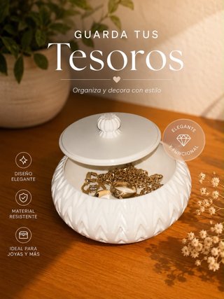 Joyero blanco con diseño elegante