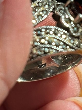 Anello Argento 925 Marcasite e Rubino Autentico