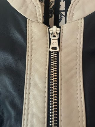 Chaqueta de cuero mujer Garry Weber azul y beige