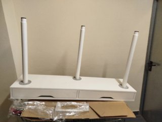 Mesa consola blanca con cajones o Mesa de estudio