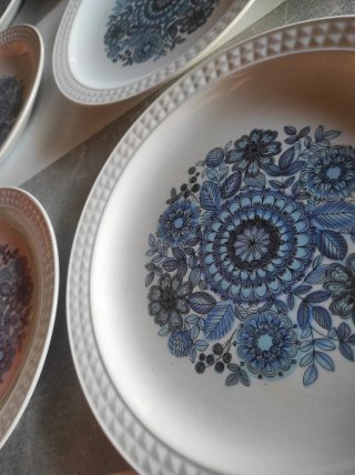 Set 6 Platos Llanos Pontesa Flores Azules