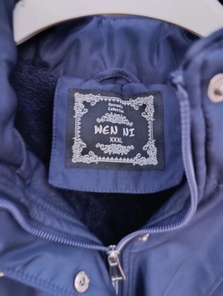 Parka corta capucha azul Talla XXXL