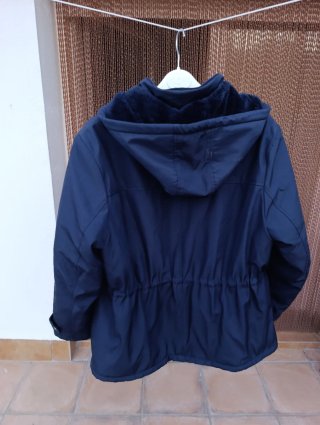 Parka corta capucha azul Talla XXXL