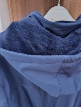 Parka corta capucha azul Talla XXXL