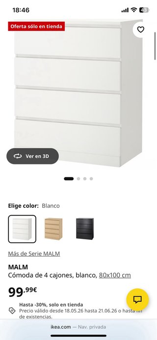 Cómoda Ikea Blanca