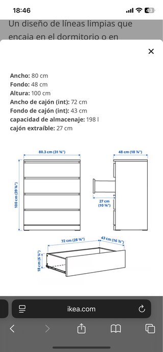 Cómoda Ikea Blanca