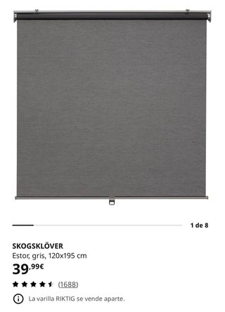 Estores enrollables IKEA grises (5 unidades)