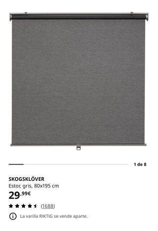 Estores enrollables IKEA grises (5 unidades)