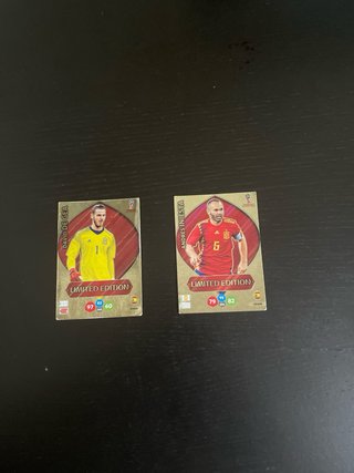 Cromos fútbol David De Gea e Iniesta