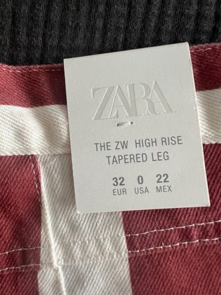 Pantalón Zara Barrel Tiro Alto Rayas