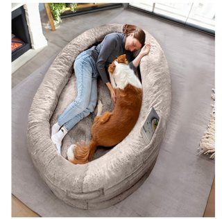 Cama para perro gigante gris
