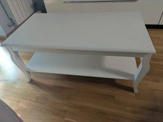 Mesa de salón elevable blanca