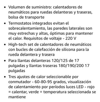 Calentadores de ruedas para moto