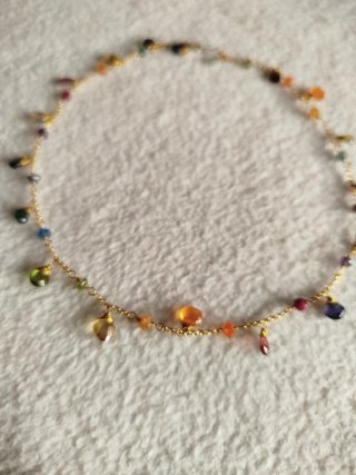 Collar de plata con piedras semipreciosas multicol