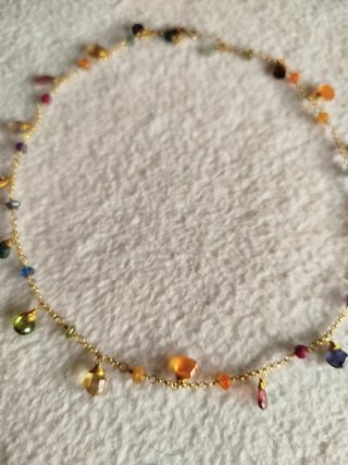 Collar de plata con piedras semipreciosas multicol