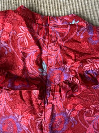 Vestido Zara Mini Rojo Flores Volantes Talla S