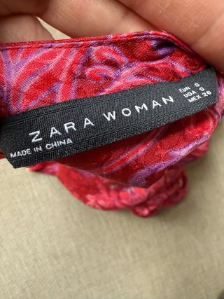 Vestido Zara Mini Rojo Flores Volantes Talla S