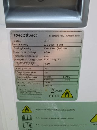 Cecotec Aire Acondicionado Portátil Forceclima 740