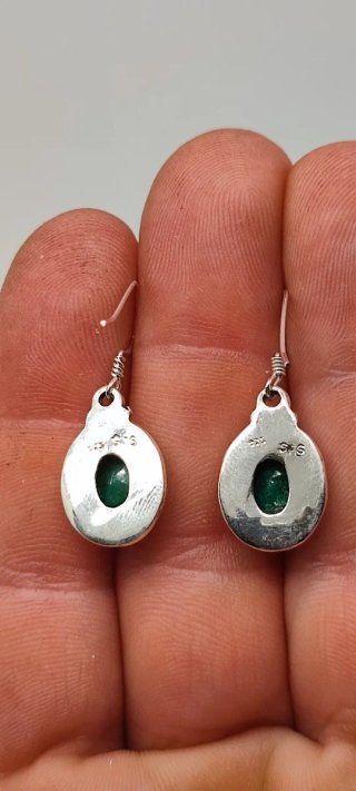 Pendientes de Plata y Esmeralda.