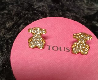 Pendientes Tous Oso con Circonitas Dorados