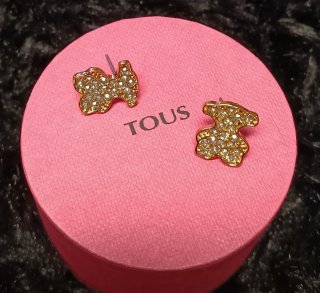 Pendientes Tous Oso con Circonitas Dorados