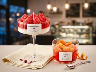 Velas aromáticas postre fresa y naranja