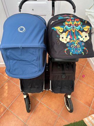 Bugaboo Donkey Gemelar Silla 4 Capotas Cesta