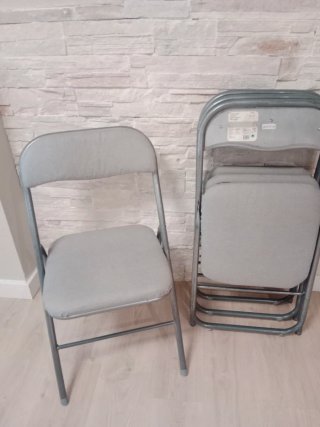 4 Sillas Plegables Grises