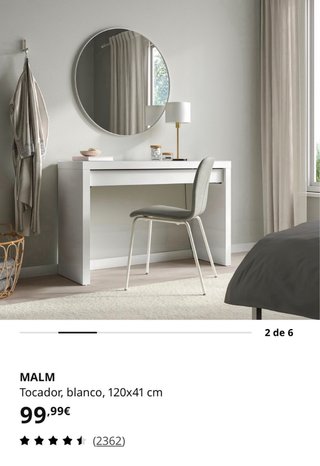 Escritorio Mesa Tocador IKEA Malm Grande Estrecho