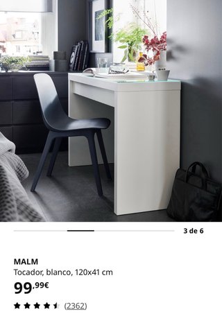 Escritorio Mesa Tocador IKEA Malm Grande Estrecho