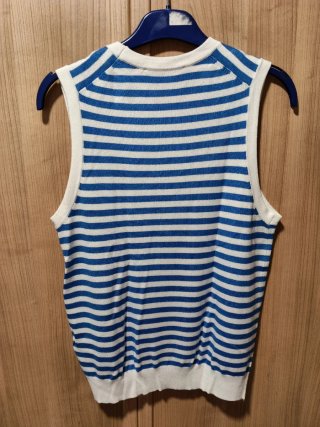 Camiseta sin mangas Zara rayas azul y blanco
