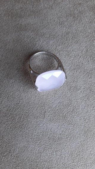 Anillo Plata 925 y Cuarzo Rosa Facetado. T 14