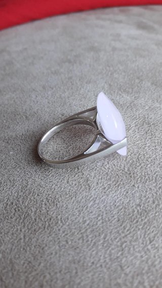 Anillo Plata 925 y Cuarzo Rosa Facetado. T 14