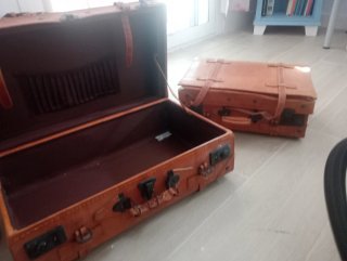 Juego Maletas Cuero Vintage