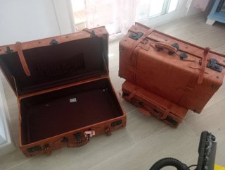 Juego Maletas Cuero Vintage