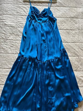 Vestido ZARA satinado azul