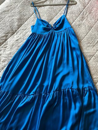 Vestido ZARA satinado azul