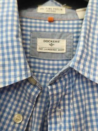 Camisa de cuadros azul y blanco Dockers