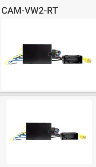 Adaptador cámara trasera Volkswagen y Skoda
